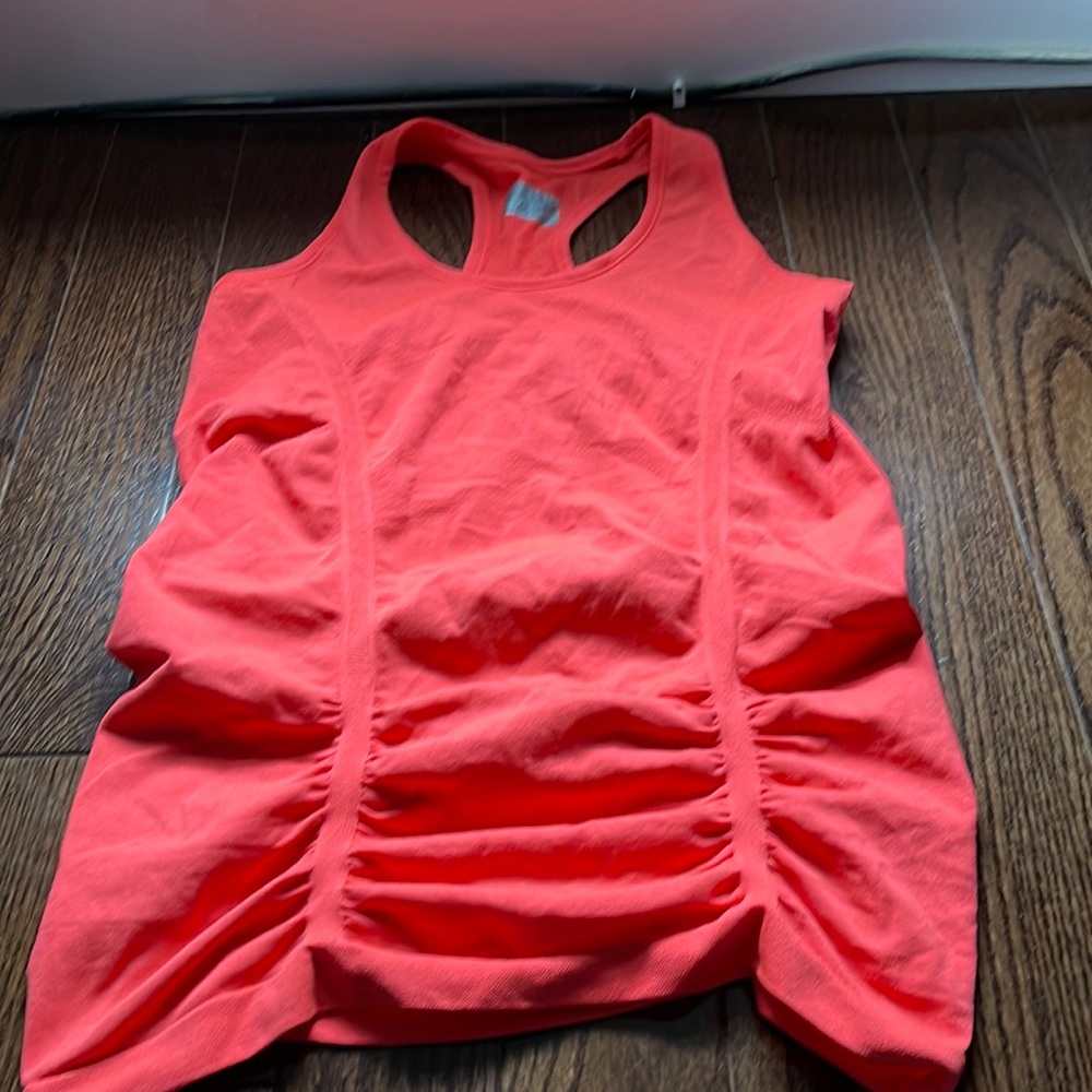 Bright orange/coral racerback athleta tank